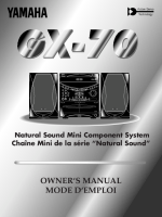 Yamaha GX-70 - Owners Manual